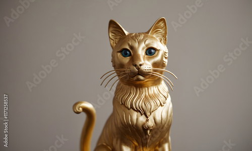 Close-Up Golden Cat Portrait - Elegant and Graceful