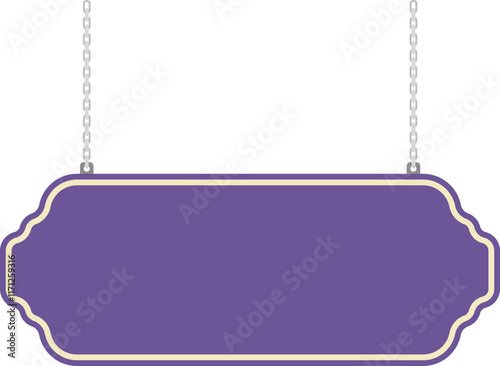 Illustration of a hanging sign board with blank copy space. Empty sign board for your design. 