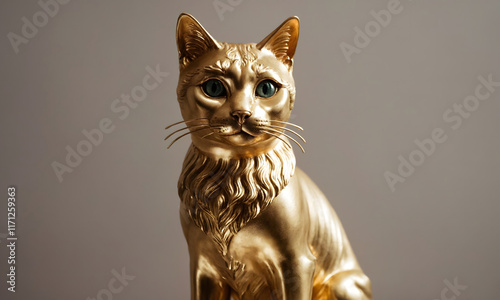 Portrait of a Golden Cat - Majestic Feline Beauty