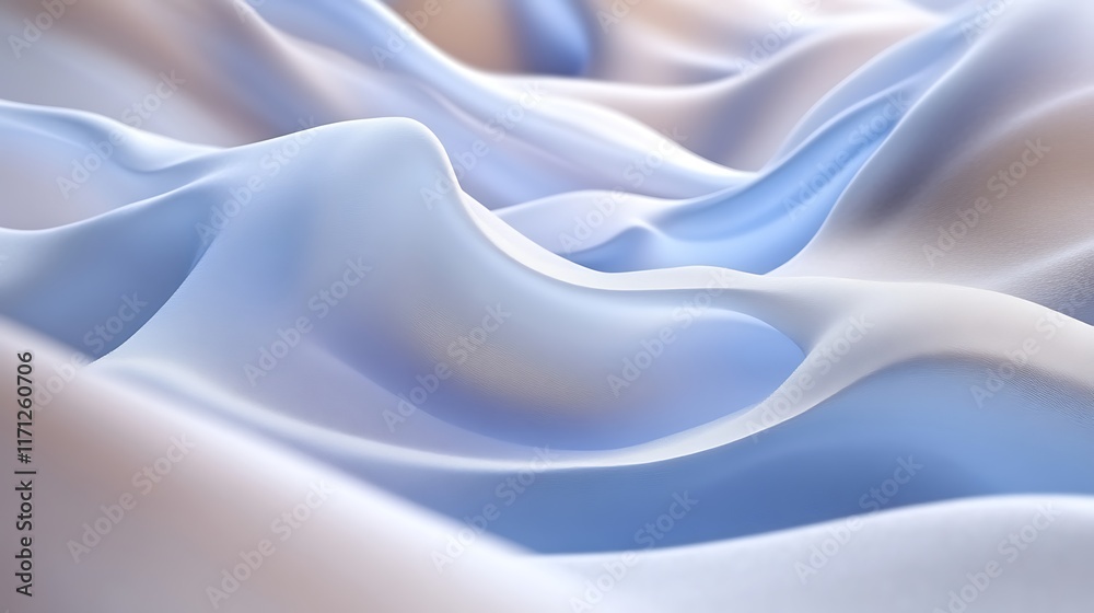 Obraz premium Abstract pastel blue and white flowing fabric.