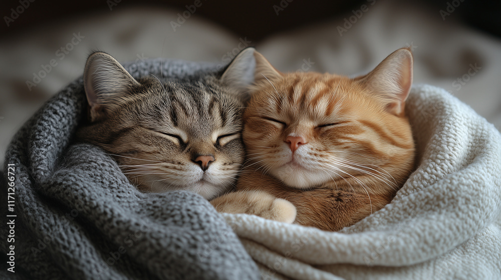 two cats in love