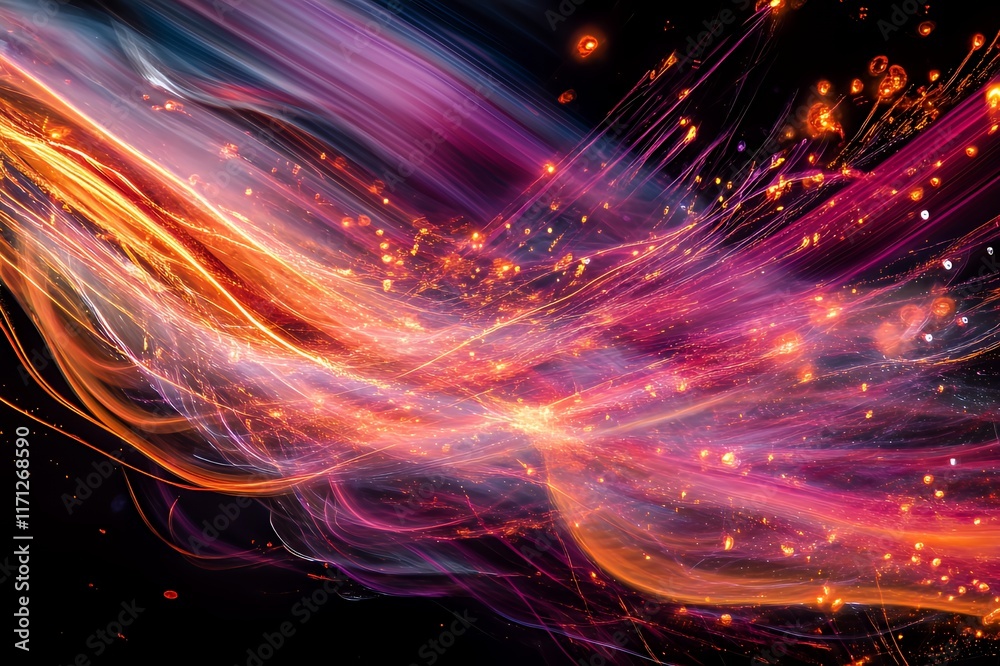 Fototapeta premium Abstract Light Trails Swirling Cosmic Nebula