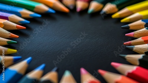 Back to School abstract background. Featuring vibrant blues, reds, and yellows. Highlighting learning, excitement, and preparation. Ideal for educational promotions and advertisements photo