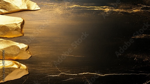 Stylish gold leaf textured backdrop ideal for adding a luxurious touch to any design or logo placement photo