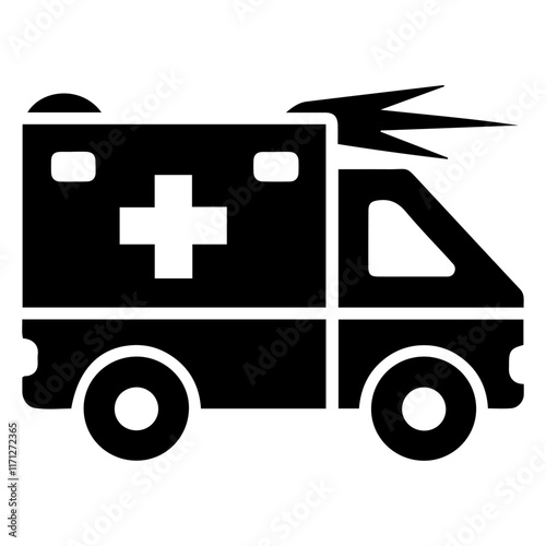 Ambulance Silhouette  medicine van, care medic support.