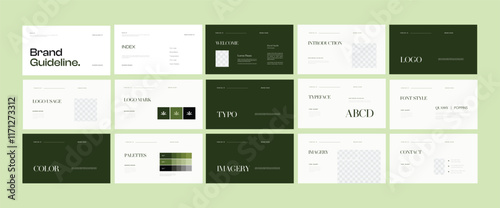 Brand guidelines templates, brand identity presentation, logotype presentations, logo guidelines for business, health, and mental health. vector eps 10