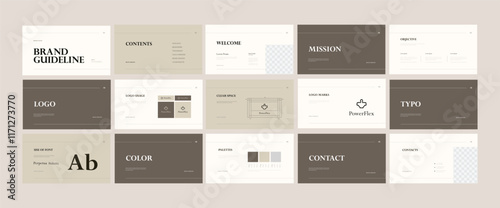 Brand guidelines templates, brand identity presentation, logotype presentations, logo guidelines for business, health, and mental health. vector eps 10