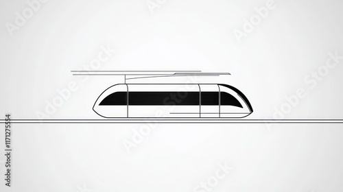 Futuristic Tram Design, City Transit, Solar Panels photo