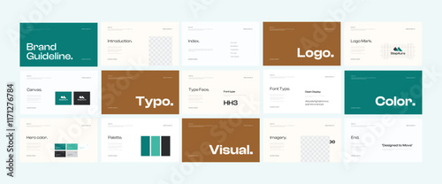 Brand guidelines templates, brand identity presentation, logotype presentations, logo guidelines for business, health, and mental health. vector eps 10