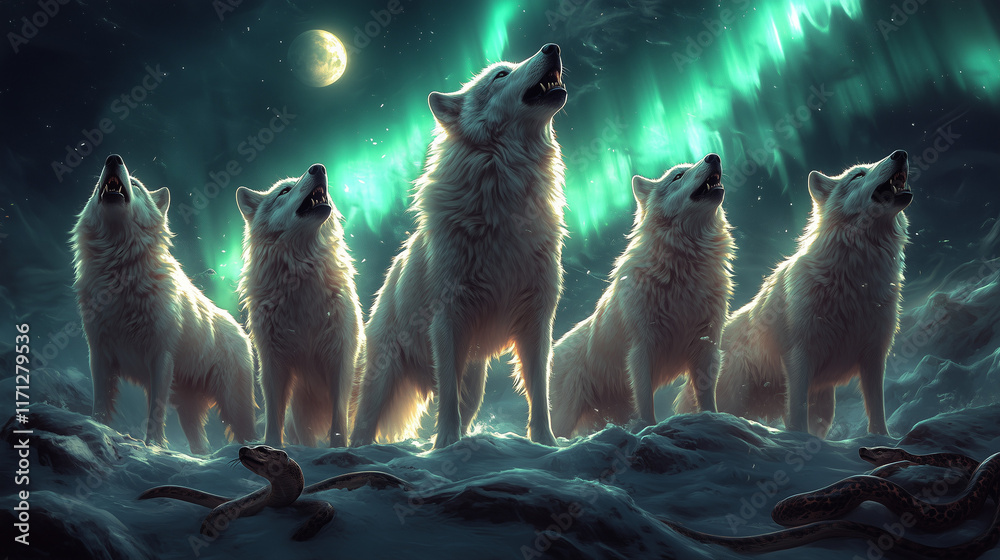 Obraz premium Wolf in the Night