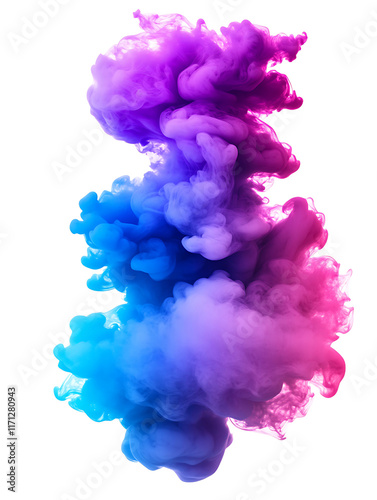 blue and pink mist blue and pink clouds Isolated on a white background. Effects for content that include abstract blue and pink dust explosions.