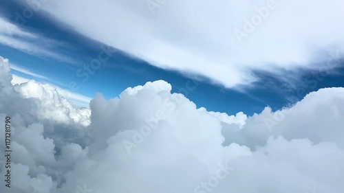 Flying through cumulonimbus clouds 