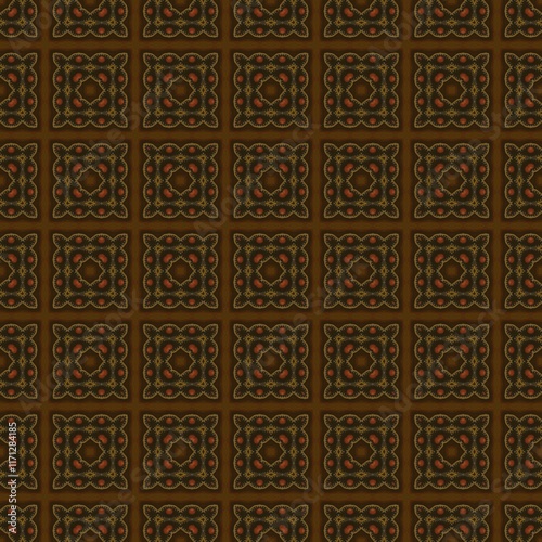 Elegant Brown Ornamental Square Texture