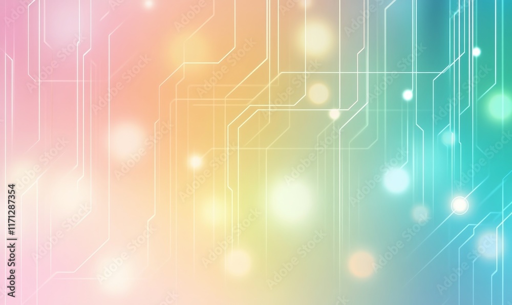 Fototapeta premium Abstract digital background with soft colors and circuit-like patterns.