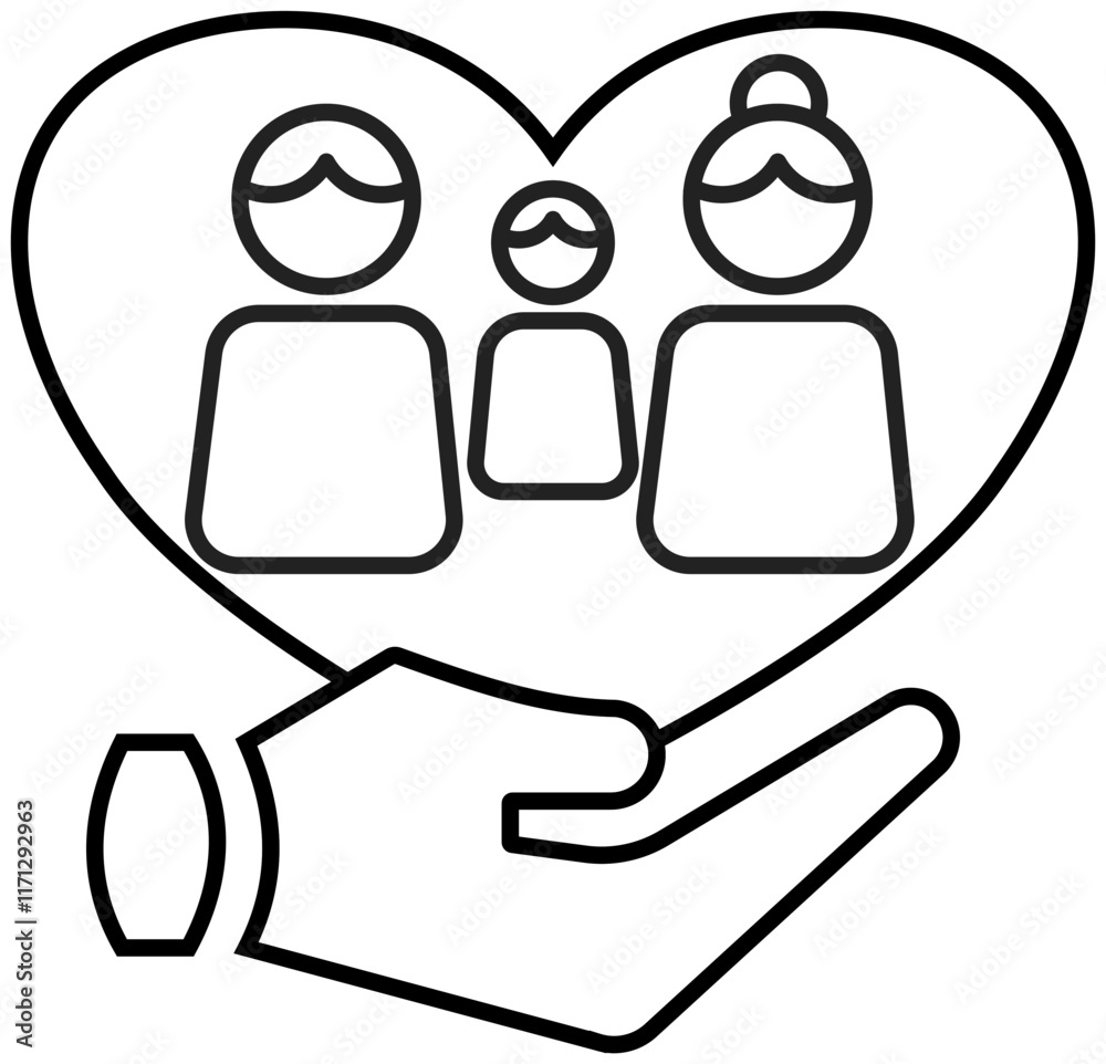 family heatlthcare icon. outline icon style family heatlthcare icon. outline icon style