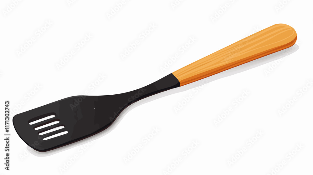Cartoon spatula wide angle centered composition for kitchen utensil illustration Cartoon spatula wide angle centered composition for kitchen utensil illustration