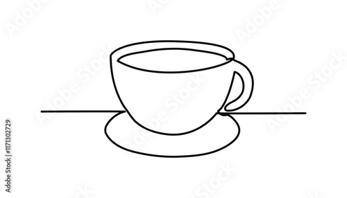 coffee cup continuous one line drawing