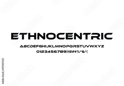 Ethnocentric  font for logo and headline. Isolated Vector typeset