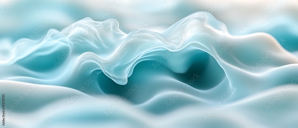 Fototapeta premium Abstract blue and white flowing waves. (2)