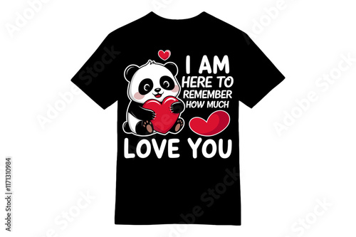 Unbearable Love Panda Hugging Heart Valentine's T-Shirt