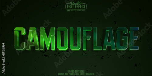 Camouflage editable text effect, customizable soldier and military 3d font style