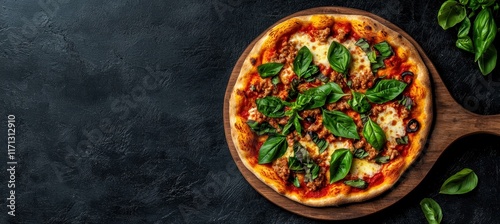Delicious pizza preparation rustic kitchen food photography cozy environment overhead view culinary delight