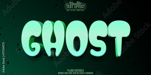 Ghost editable text effect, customizable horror and scary 3d font style