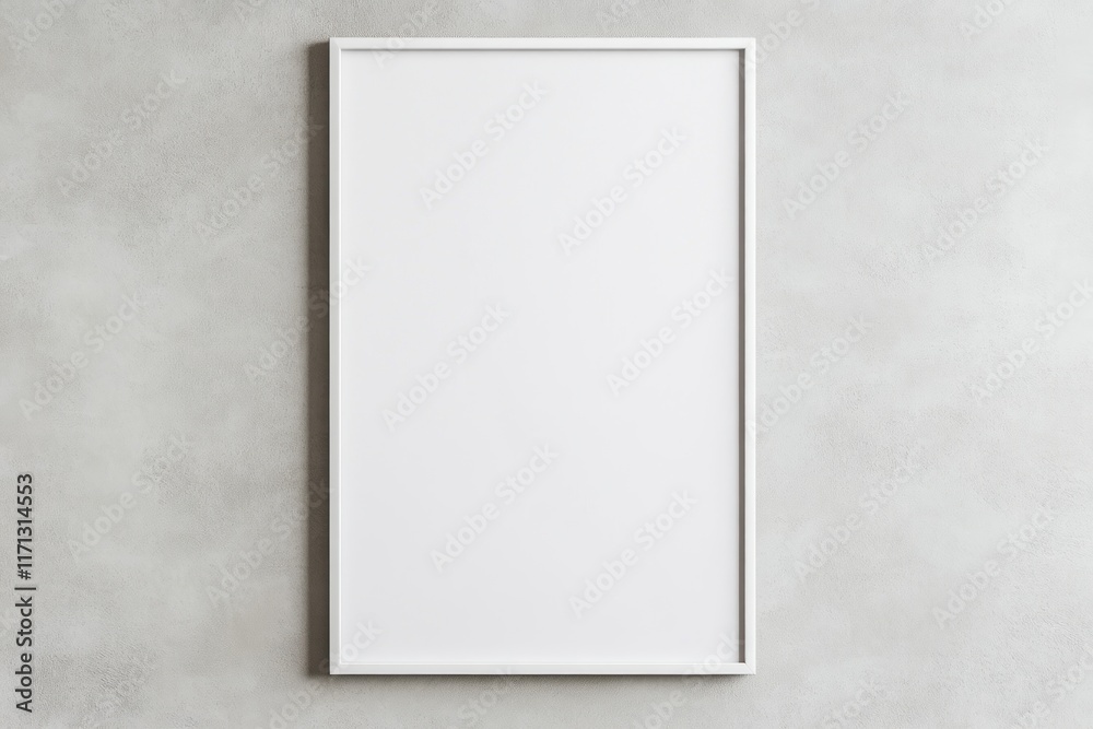Simple white mockup poster frame hanging on the wall in a luxury, contemporary living room. Simple white mockup poster frame hanging on the wall in a luxury, contemporary living room.