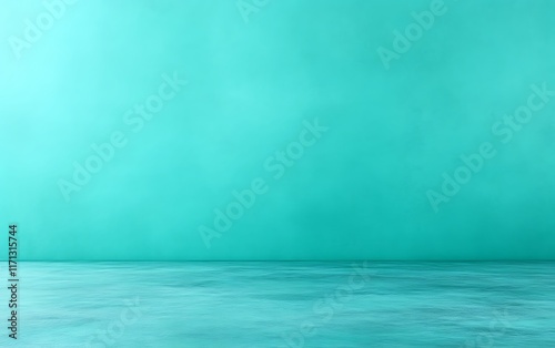 Teal wall and floor background.