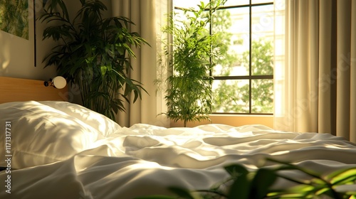A serene environment with soft bedding and soothing sounds for restorative sleep.