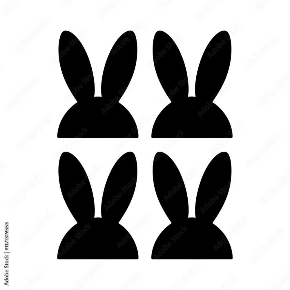 Obraz premium Cartoon bunny elements. Cute bunny ears . Funny bunnies head and muzzle. Decorative element for Easter. Printable stickers scrapbooking. Vector set. Animal character