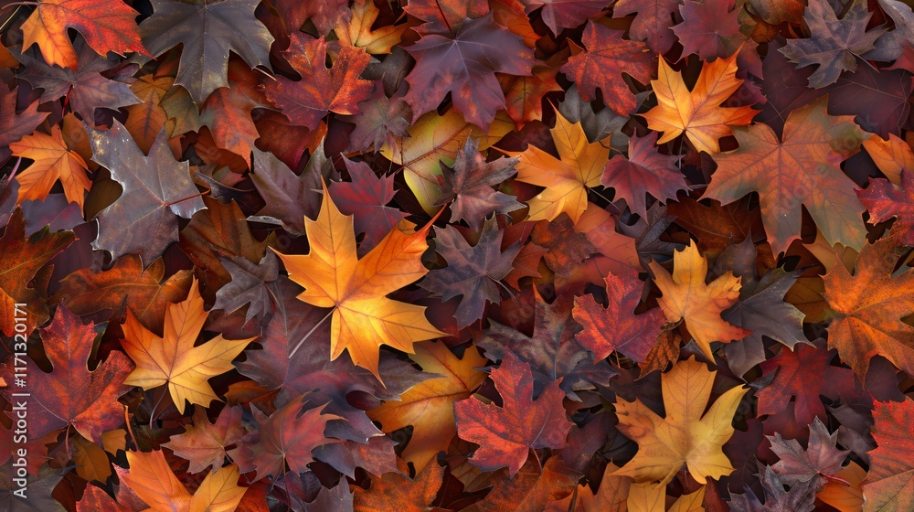 Vibrant Autumn Maple Leaves Falling in Natural Background Vibrant Autumn Maple Leaves Falling in Natural Background