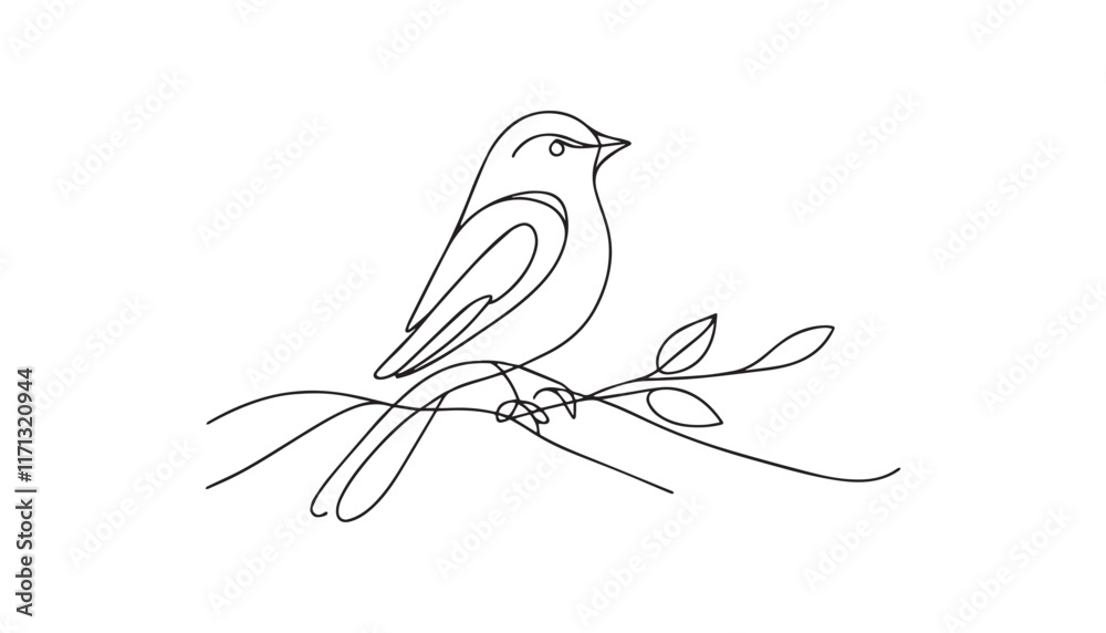 sketch of a bird line art