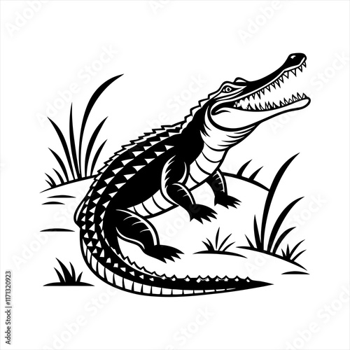 Crocodile vector style clip art design