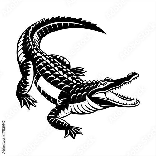 Crocodile vector style clip art design