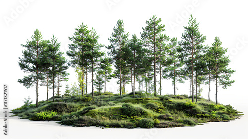 Green Forest Trees with Ferns