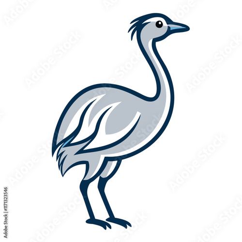 Stylized heron standing gracefully