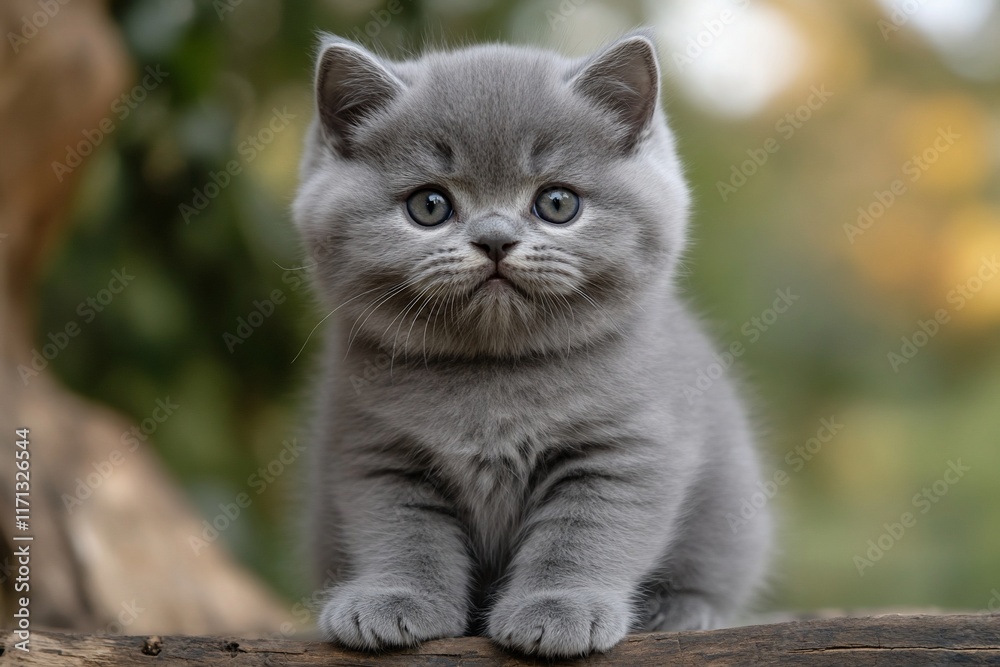 Obraz premium Gray kitten portrait.