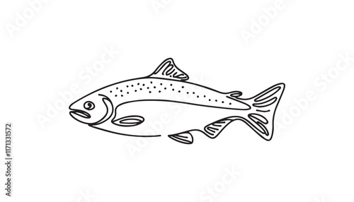 semon fish line art photo