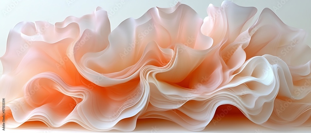 Abstract peach and white fabric swirls. Abstract peach and white fabric swirls.