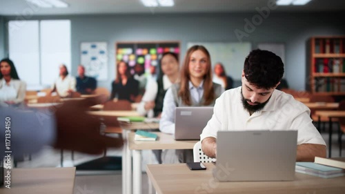 Wallpaper Mural Teacher In Classroom Lesson Torontodigital.ca
