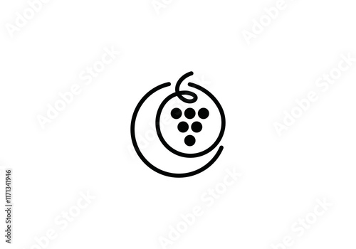 simple creative grape logo design vector	
