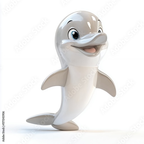 Adorable Cartoon Dolphin Image Fun, Playful 3d Render photo