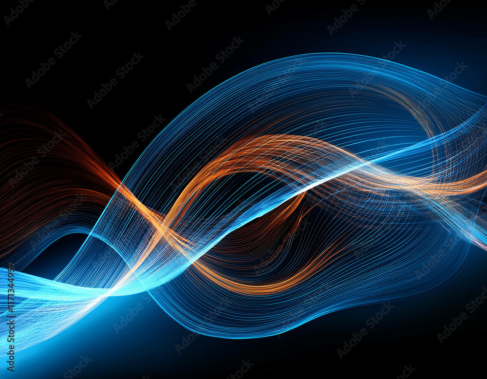 Naklejka premium Abstract background with flowing lines. Dynamic waves.