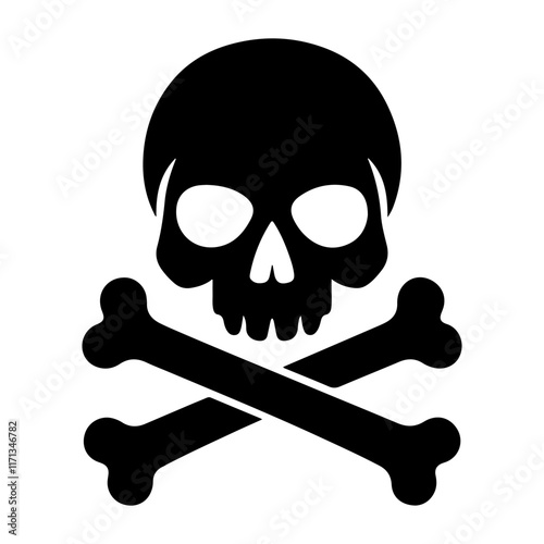 Silhouette of a skull and crossbones.
