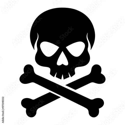 Silhouette of a skull and crossbones.