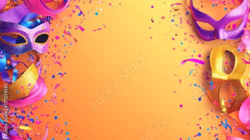 Carnival abstract background. Featuring bright yellows, pinks, and purples. Highlighting celebration, joy, and festivity. Ideal for carnival promotions and vibrant event designs photo