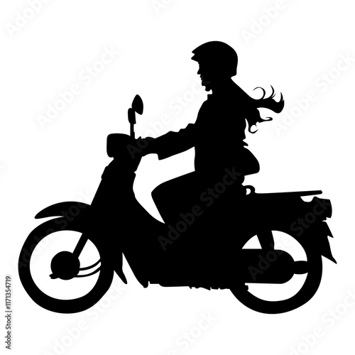 female rider silhouette vector design illustrator