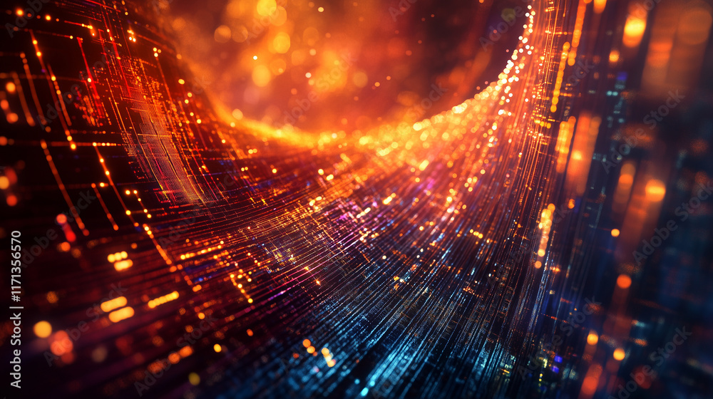 Abstract background with glowing lights