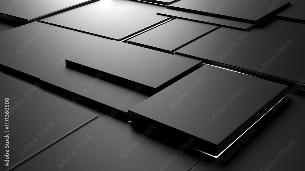 Abstract Black Geometric Shapes Design Abstract Black Geometric Shapes Design